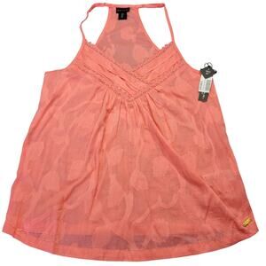 Tahari Pink Tank Top Preppy Lace V-Neck Racerback Classic Sleeveless NEW Women S